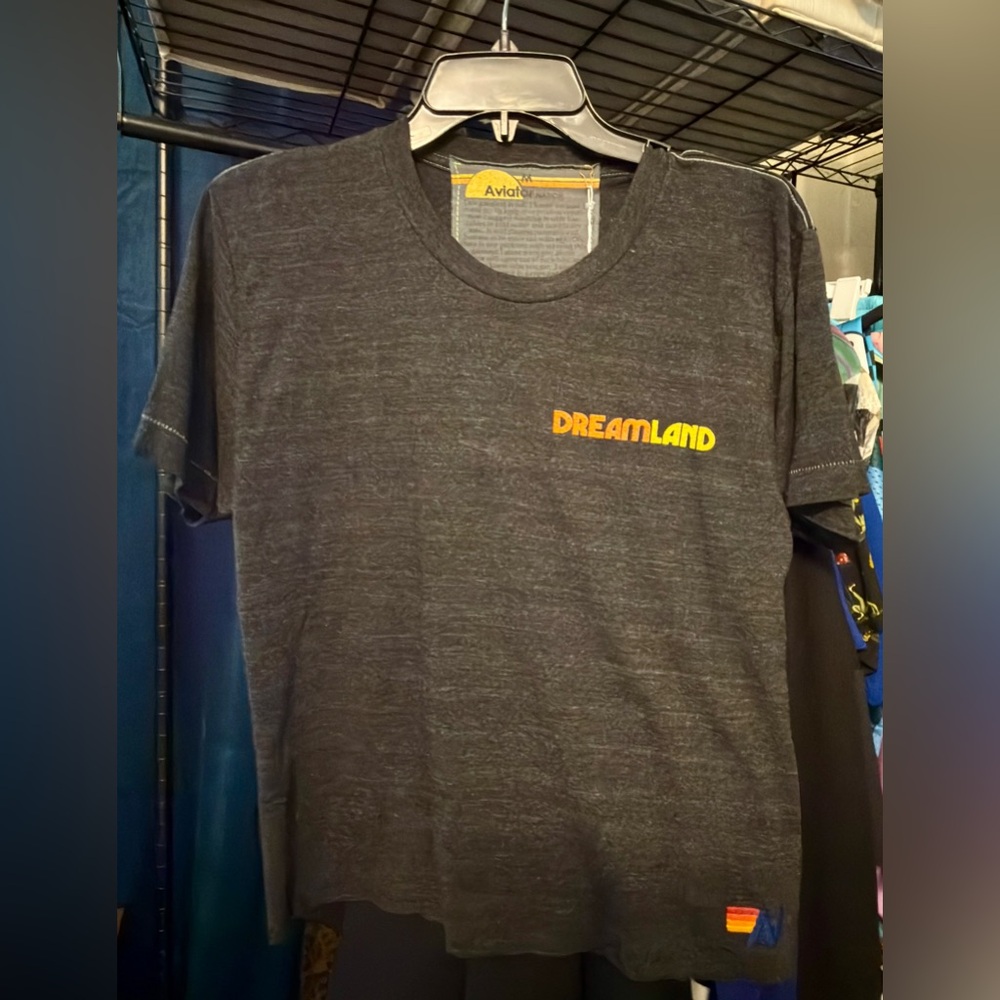 Aviator Nation Charcoal 'DREAMLAND' Short Sleeve Tee with Yellow Logo